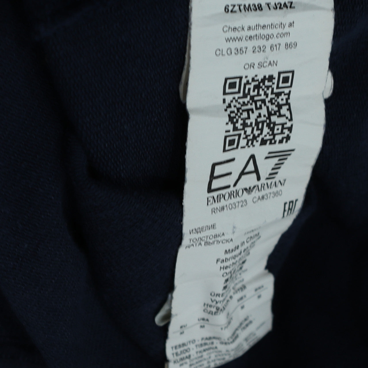 Emporio Armani EA7 Women's Navy Blue Logo Sweatshirt Size M