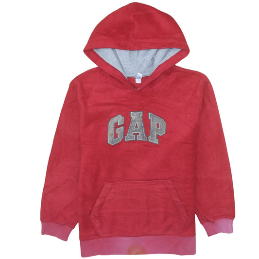 GAP Boys Red Fleece Pullover Hoodie Size 12 Years Warm Logo Sweatshirt