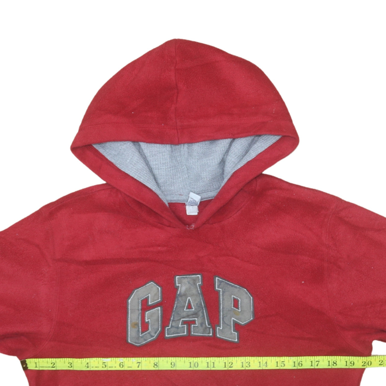 GAP Boys Red Fleece Pullover Hoodie Size 12 Years Warm Logo Sweatshirt