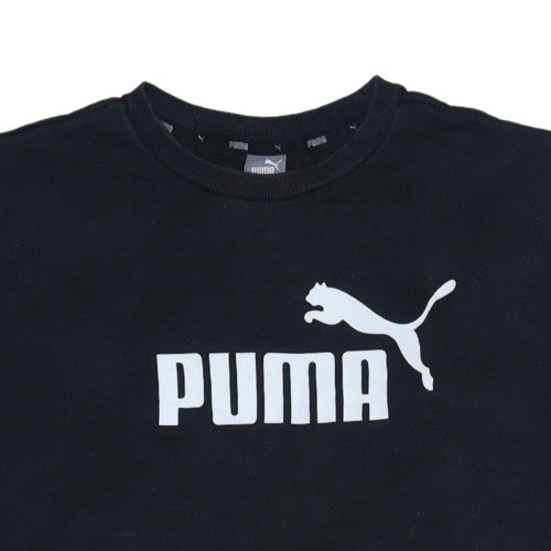 Puma Women's Black XS Crew Neck Pullover Sweatshirt Logo Print