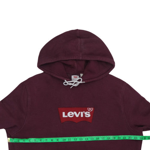 Levi's Womens Burgundy Pullover Hoodie XL Cotton Logo Sweatshirt