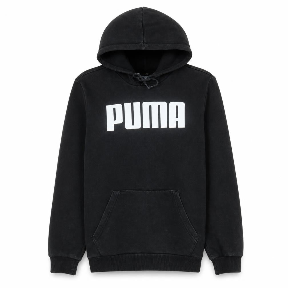 Puma Womens Black Pullover Hoodie Medium Logo Front Casual Style