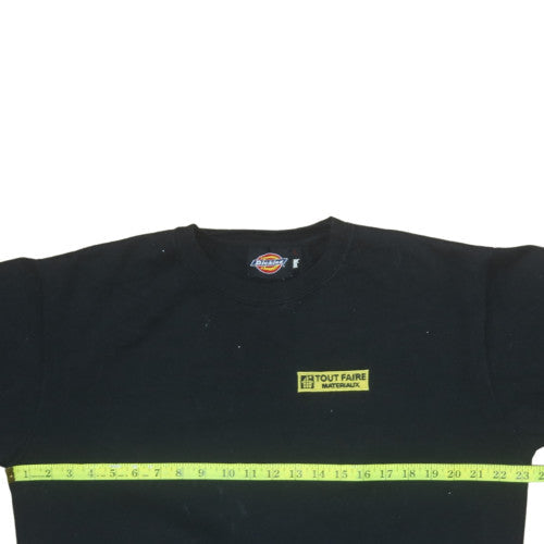 Dickies Men's Black Crew Neck Pullover Sweatshirt L Fleece Workwear
