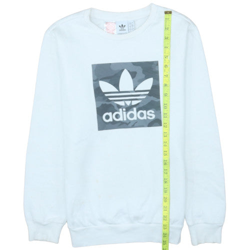 Adidas Boys White Camo Logo Crew Neck Pullover Sweatshirt 13-14 Years