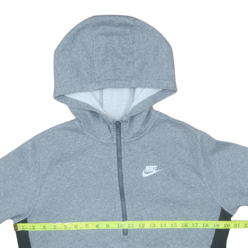 Nike Boys Grey & Black Colourblock Half Zip Hoodie XL 158-170cm
