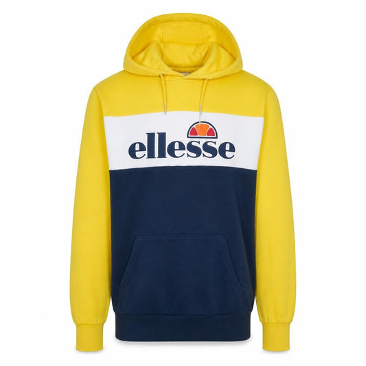 Ellesse Men's Yellow Colour Block Pullover Hoodie XS