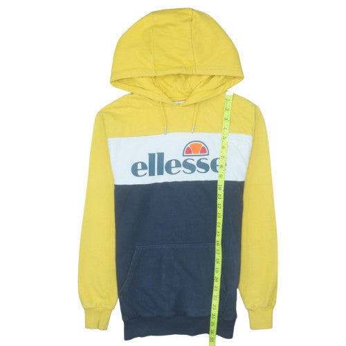 Ellesse Men's Yellow Colour Block Pullover Hoodie XS