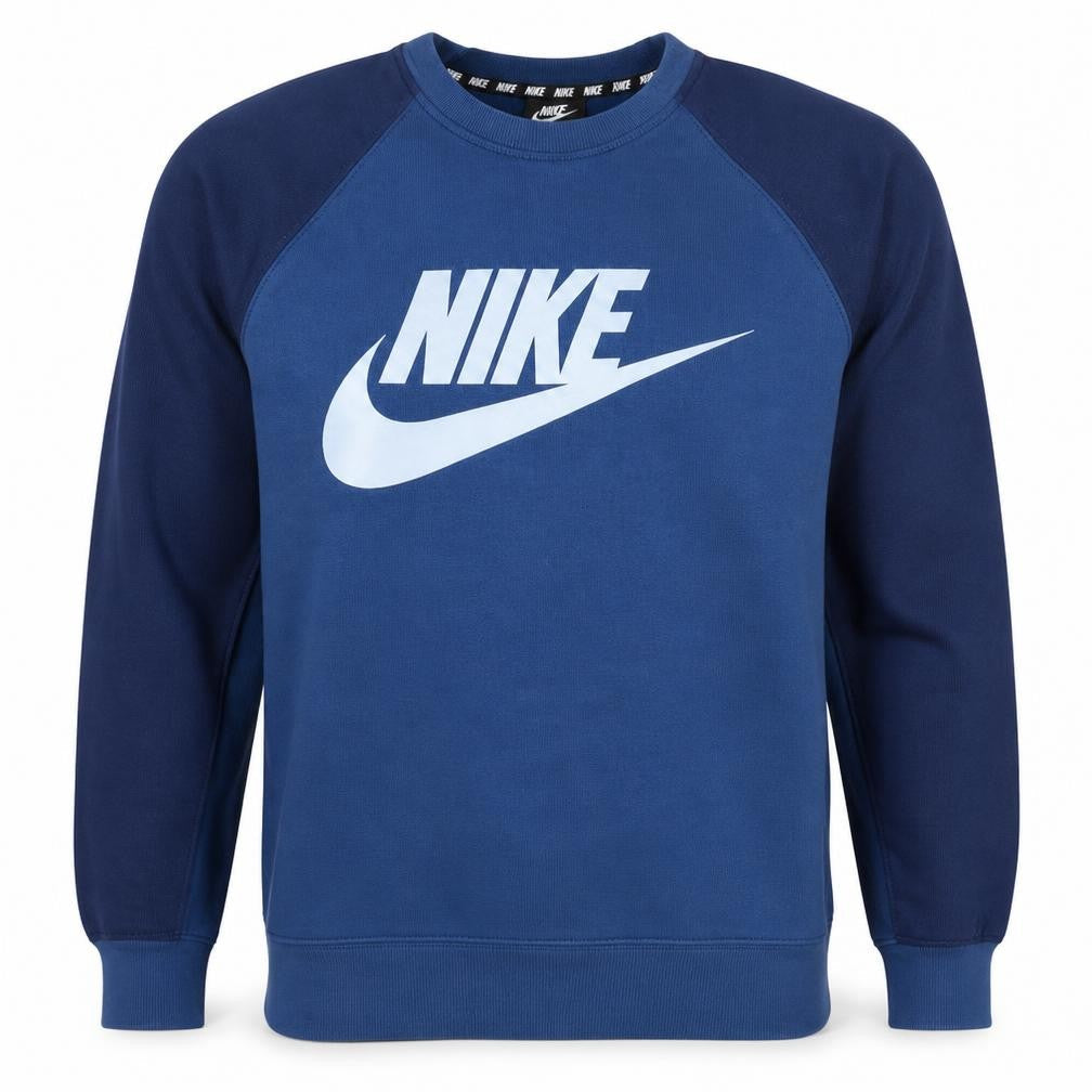 Nike Men's Blue Graphic Logo Pullover Sweatshirt Size M