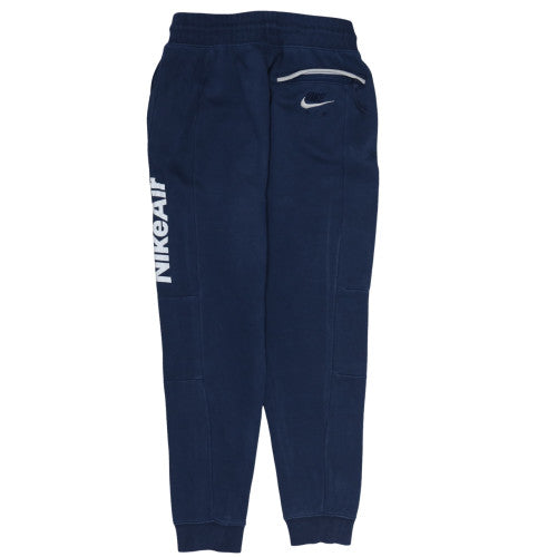 Nike Men Blue Jogger Sweatpants S Regular Fit Fleece Tapered