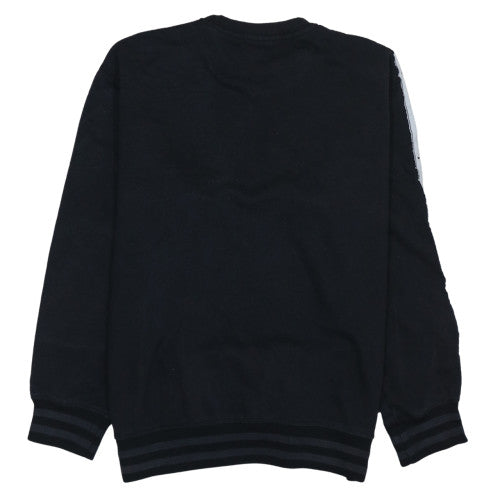 Champion Mens Black Medium Crew Neck Logo Tape Sweatshirt