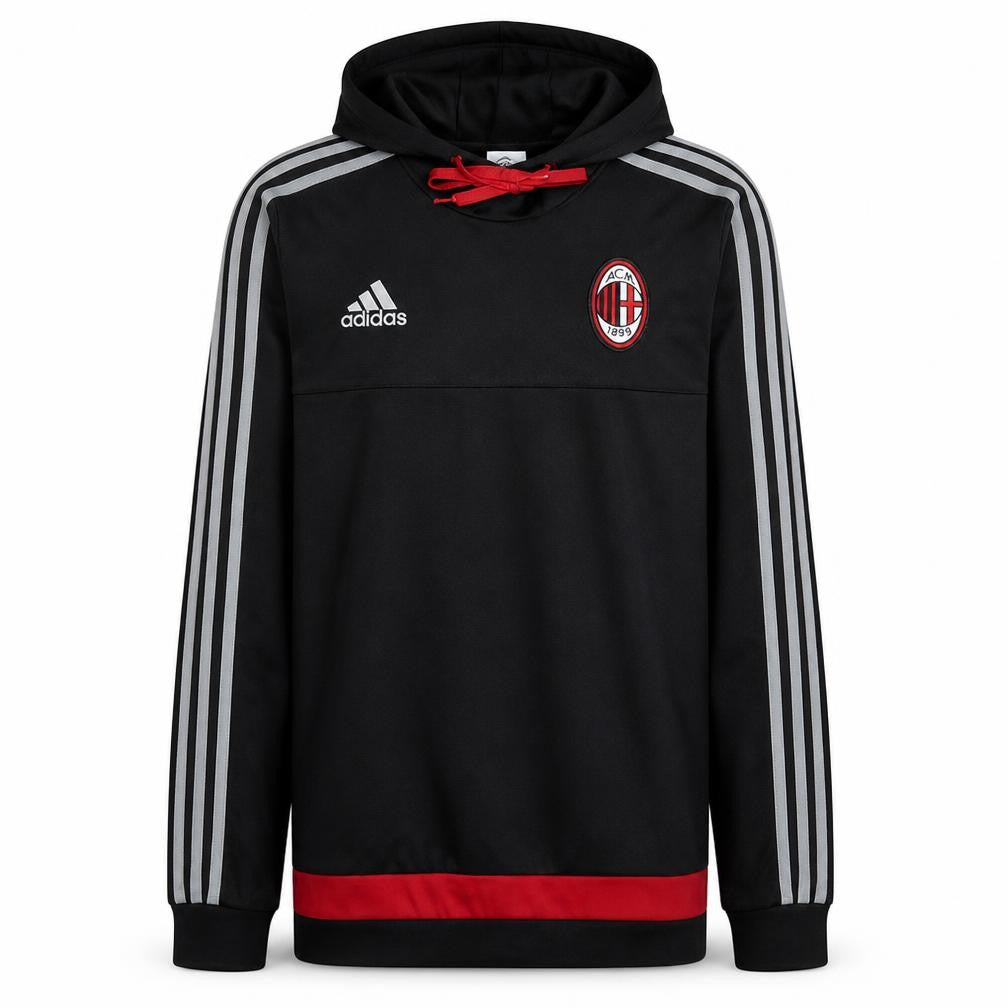Adidas Men’s Black AC Milan Pullover Hoodie Small Regular Fit