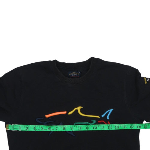 Paul & Shark Yachting Men's Black Small Embroidered Crew Neck Sweatshirt