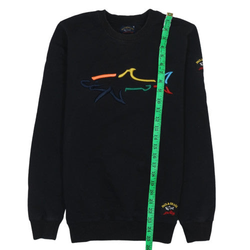 Paul & Shark Yachting Men's Black Small Embroidered Crew Neck Sweatshirt