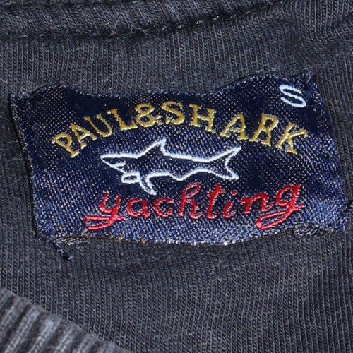 Paul & Shark Yachting Men's Black Small Embroidered Crew Neck Sweatshirt