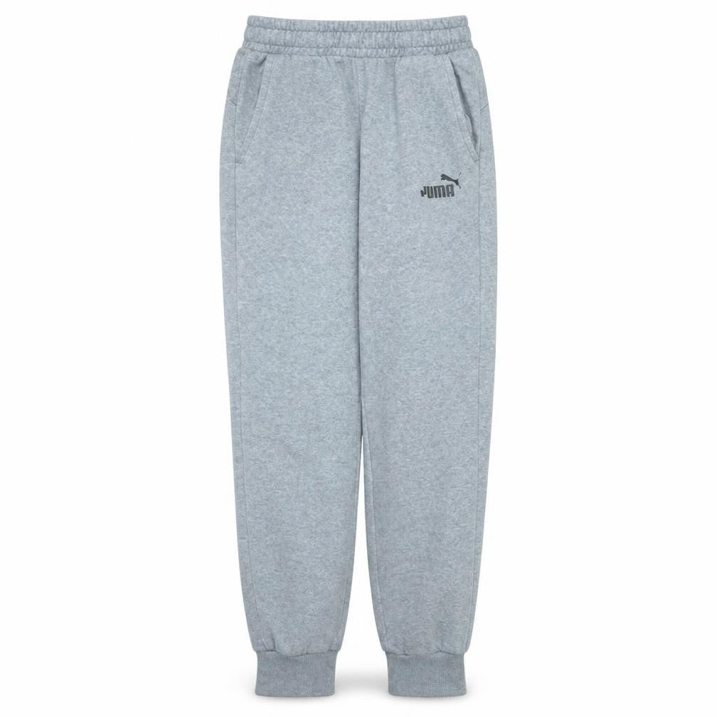 Front view of Puma Men's Grey Small Fleece Sweatpants Elastic Waist