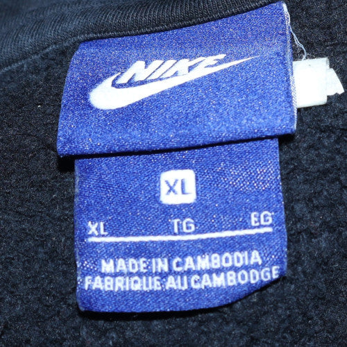 Nike Men's Black XL Full Zip Hoodie with Logo Fleece Sweatshirt