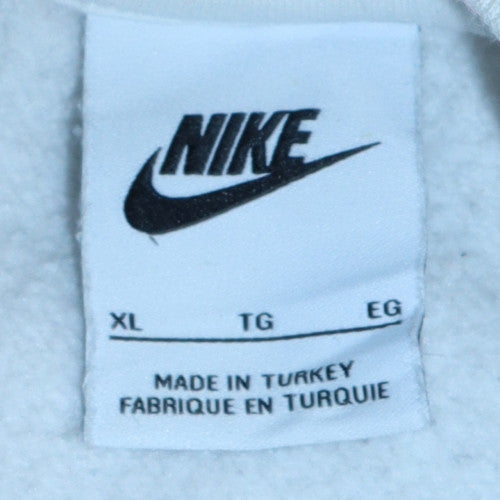 Nike Men's White XL Pullover Crew Neck Sweatshirt Graphic Logo