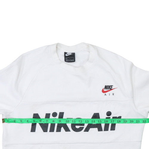 Nike Men's White Small Pullover Sweatshirt Air Logo Regular Fit