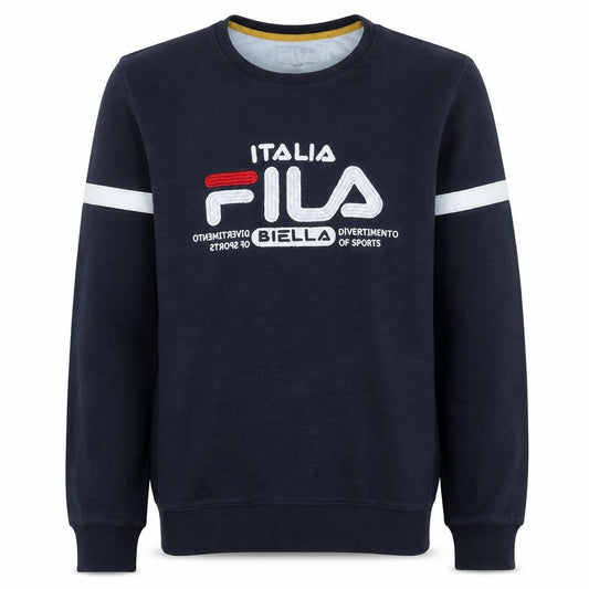 Fila Men's Blue Pullover Sweatshirt M Crew Neck Logo Sportswear