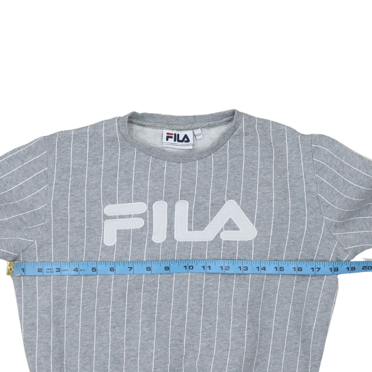 Fila Womens Grey Pinstripe Logo Sweatshirt XXS/6 Casual Pullover