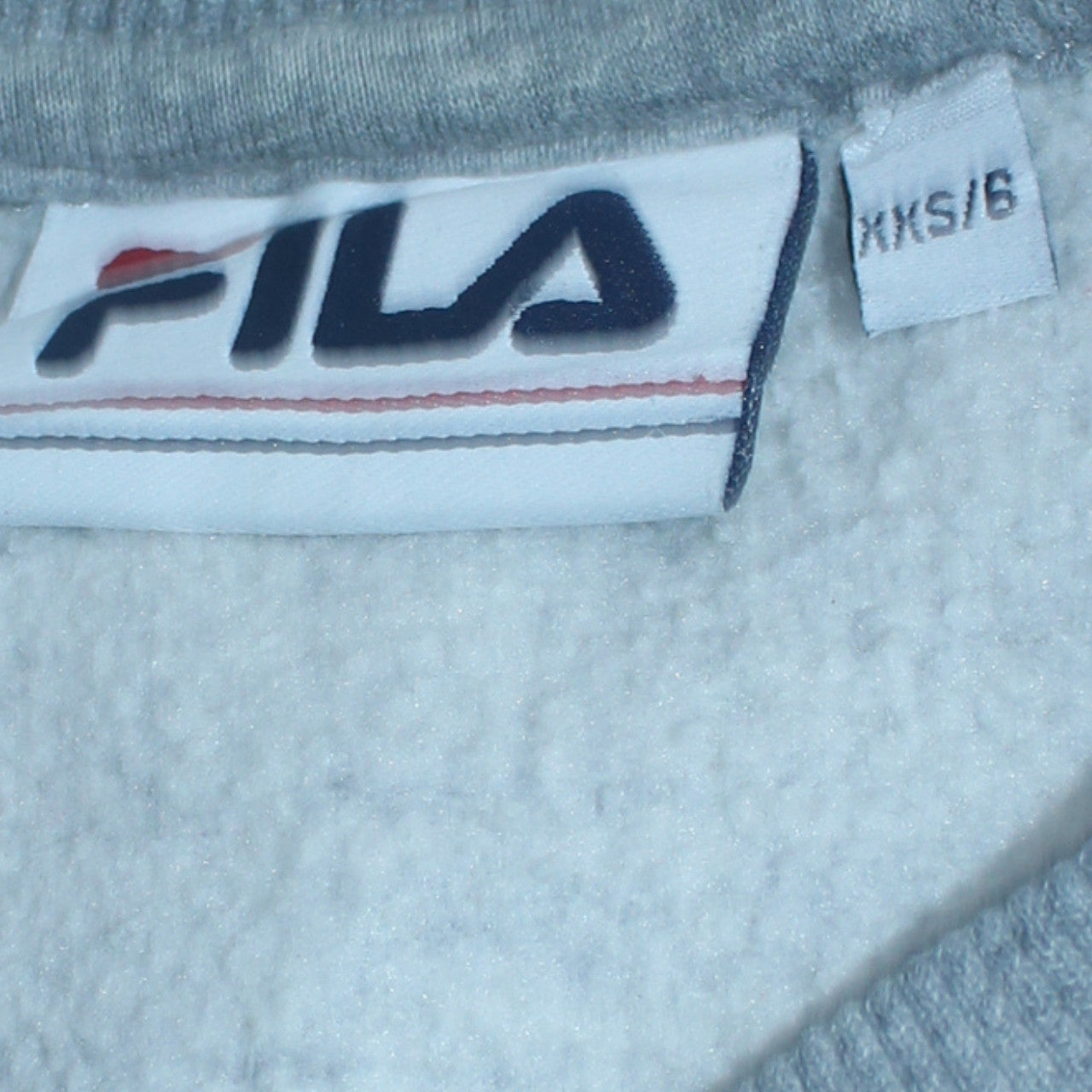 Fila Womens Grey Pinstripe Logo Sweatshirt XXS/6 Casual Pullover