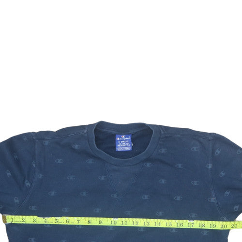 Champion Mens Blue XS Crew Neck Pullover Sweatshirt