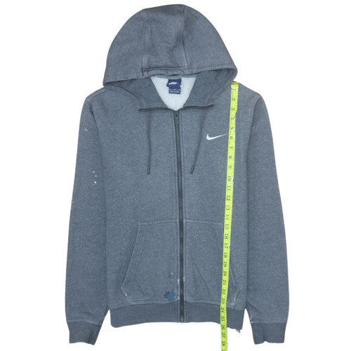 Nike Men's Grey Full Zip Hoodie M Regular Fit Fleece Sweatshirt