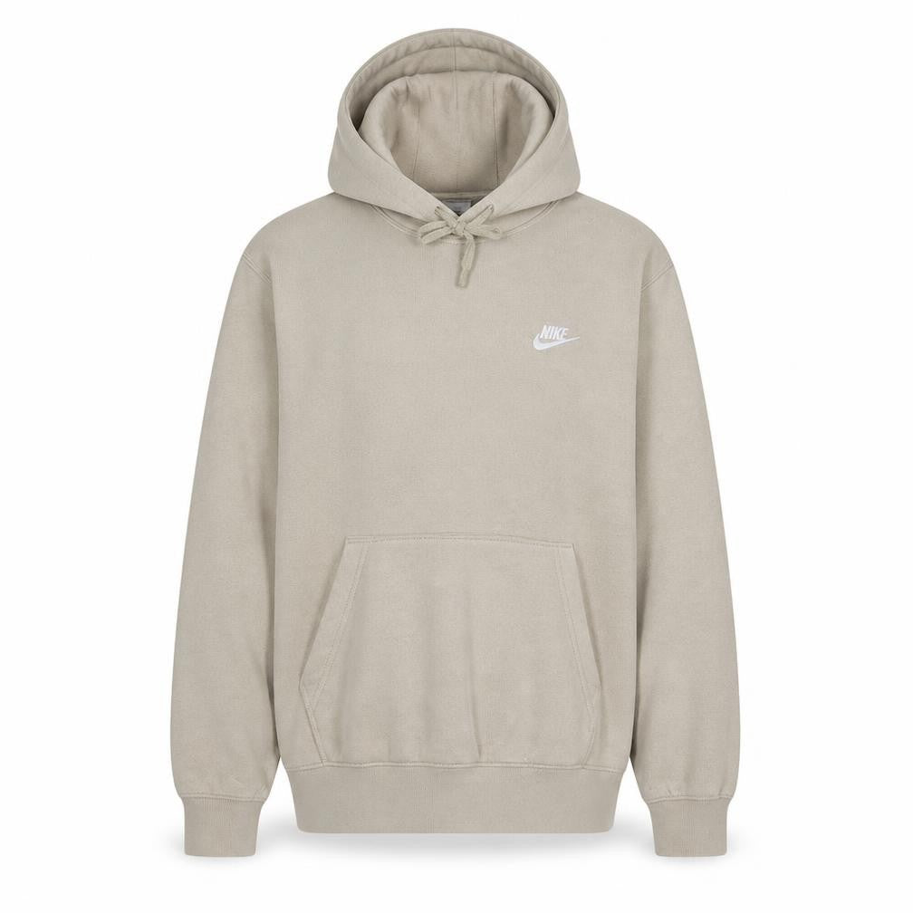 Nike Men Beige Pullover Hoodie Small Fleece Sports Logo