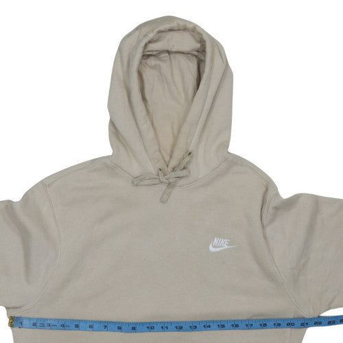 Nike Men Beige Pullover Hoodie Small Fleece Sports Logo