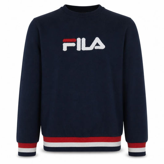 FILA Men's Blue Crew Neck Logo Sweatshirt Size S