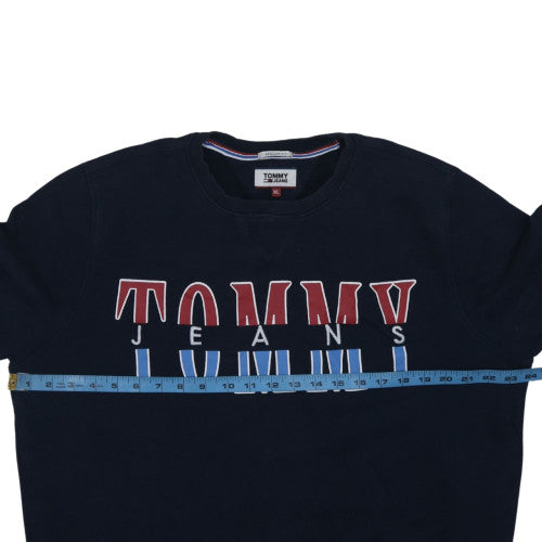 Tommy Jeans Men's Blue XL Pullover Sweatshirt Regular Fit Crew Neck