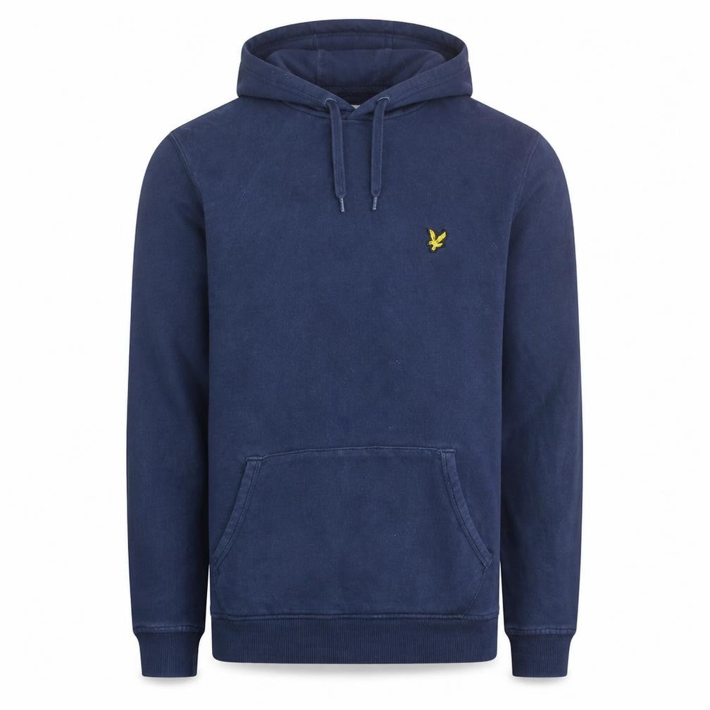 Lyle & Scott Men's Blue Small Pullover Hoodie Embroidered Logo Cotton