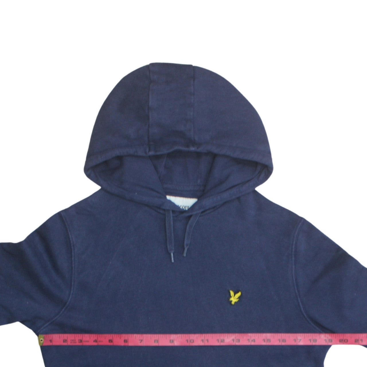 Lyle & Scott Men's Blue Small Pullover Hoodie Embroidered Logo Cotton