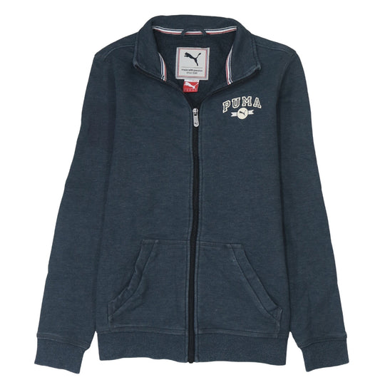 Puma Women’s Blue Track Jacket Size 12 Full Zip Cotton Blend