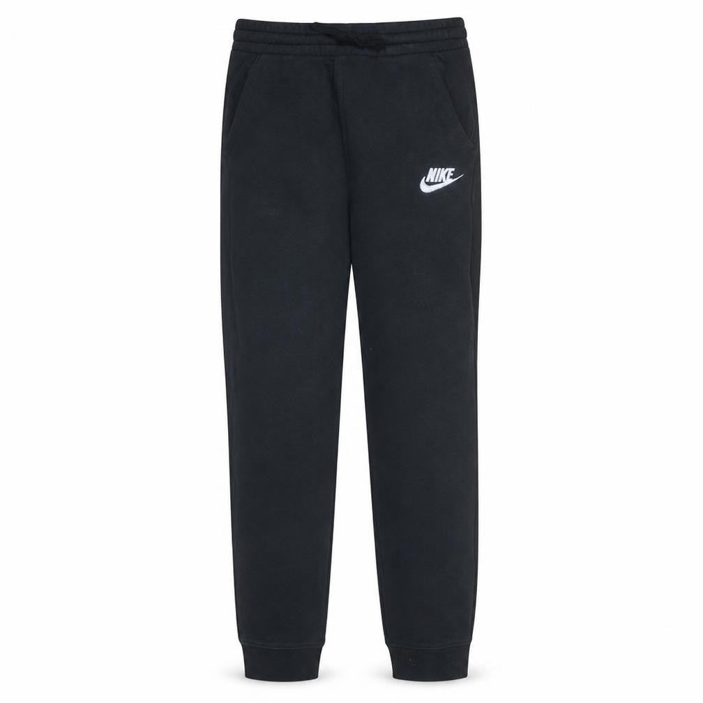 Front view of Nike boys’ black xl jogger sweatpants with drawstring waist