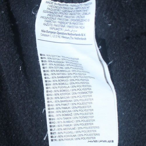 Nike Men Black XL Fleece Jogger Trousers Regular Fit