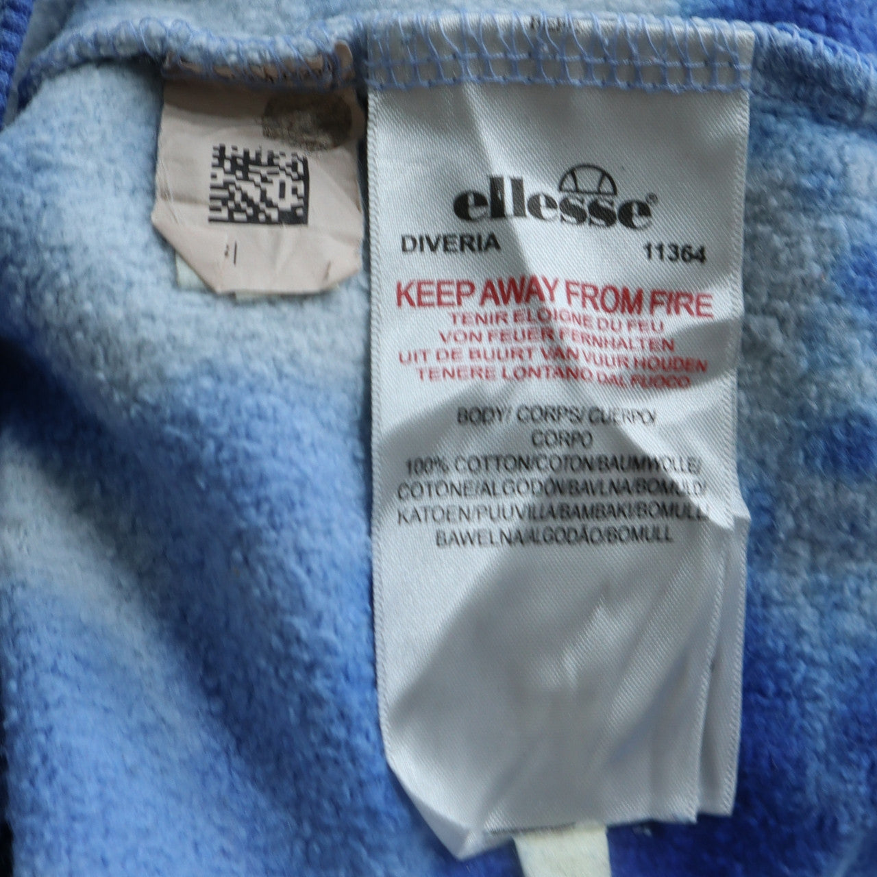 Ellesse Men’s Blue Tie-Dye Crew Neck Sweatshirt Size S