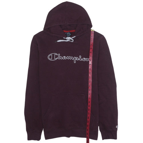 Champion Men's Purple Pullover Hoodie Size L Logo Fleece Sweatshirt