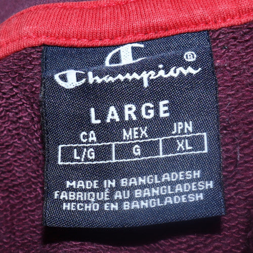 Champion Men's Purple Pullover Hoodie Size L Logo Fleece Sweatshirt
