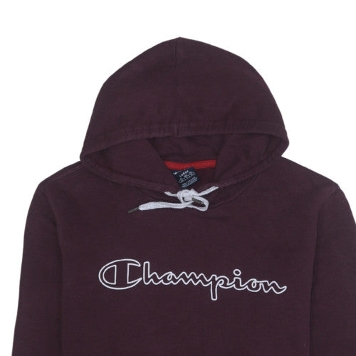 Champion Men's Purple Pullover Hoodie Size L Logo Fleece Sweatshirt