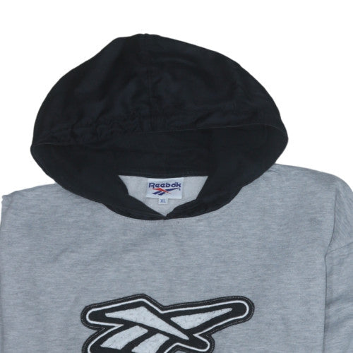 Reebok Men's Grey Pullover Hoodie XL Sports Fleece Sweatshirt