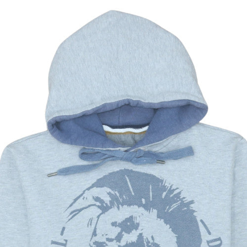 Diesel Men Blue Pullover Hoodie S Graphic Print Regular Fit