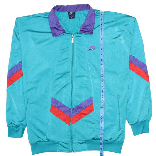 Nike Men's Blue Retro Windbreaker Jacket XL Polyester Zip Vintage 80s Style