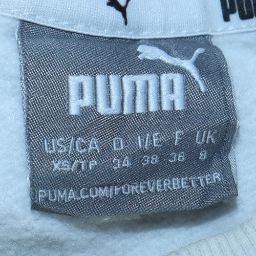 Puma Womens White Crew Neck Pullover Sweatshirt Size 8