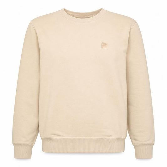 Fila Men's Beige Crew Neck Pullover Sweatshirt L Regular Fit