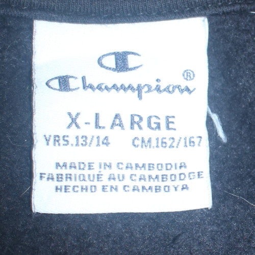 Champion Teens Black XL Sweatshirt Crew Neck Pullover Casual