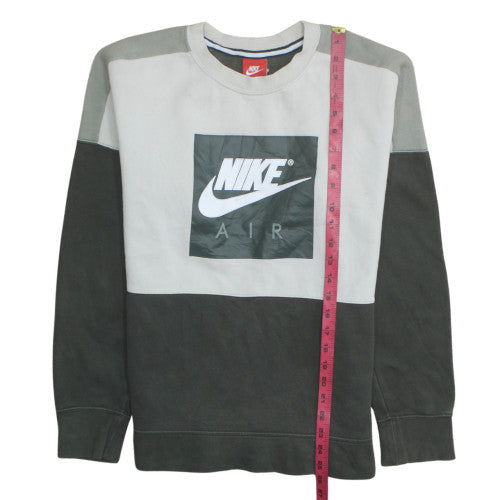 Nike Men’s Grey Crew Neck Logo Sweatshirt S Regular Fit