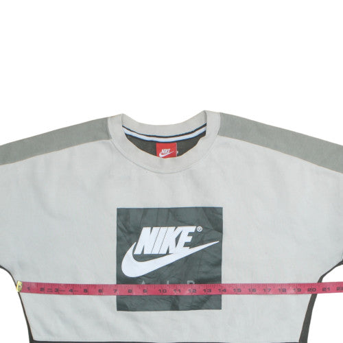 Nike Men’s Grey Crew Neck Logo Sweatshirt S Regular Fit