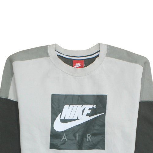 Nike Men’s Grey Crew Neck Logo Sweatshirt S Regular Fit