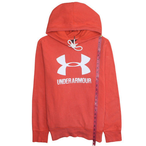 Under Armour Mens Red Pullover Hoodie Size L Relaxed Fit